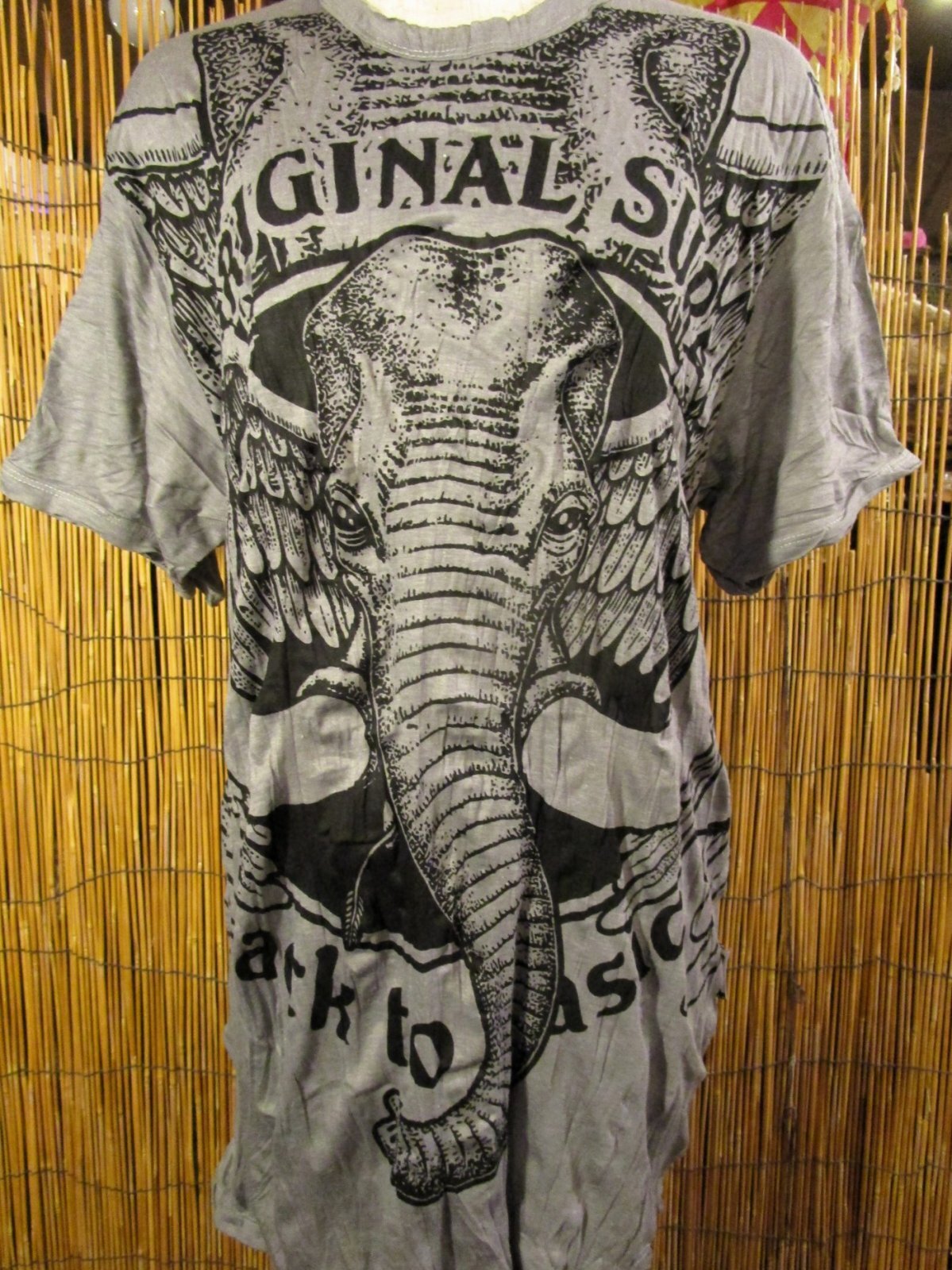 画像: 象さんプリント＊皺加工＊コットン素材＊半袖＊Ｔシャツ