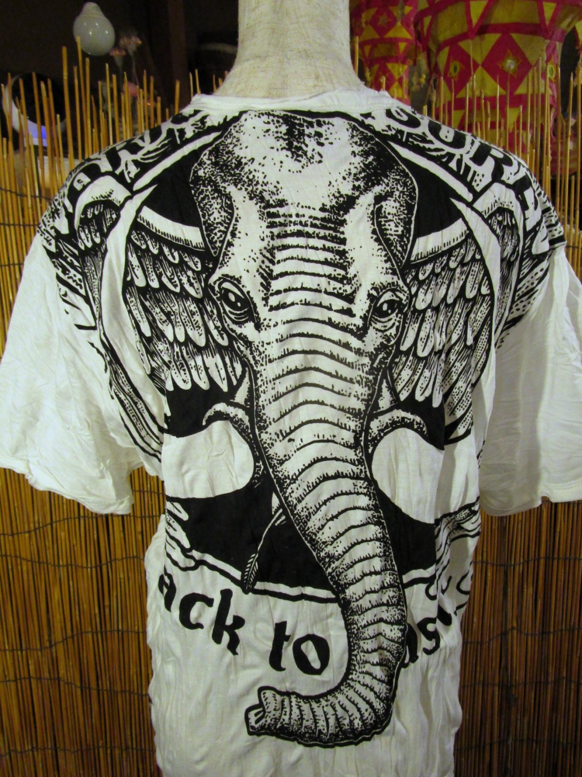 画像: 象さんプリント＊皺加工＊コットン素材＊半袖＊Ｔシャツ