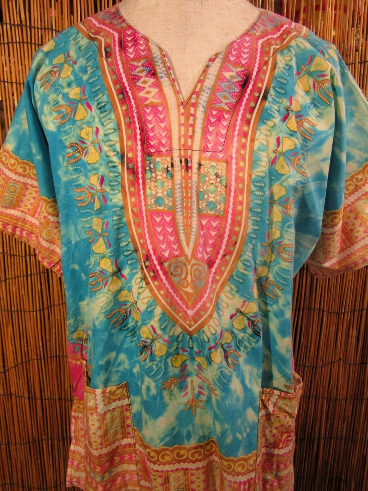 画像: アフリカンプリント＊タイダイ染め＊ダシキ＊ＤＡＳＨＩＫＩ＊Ｍ