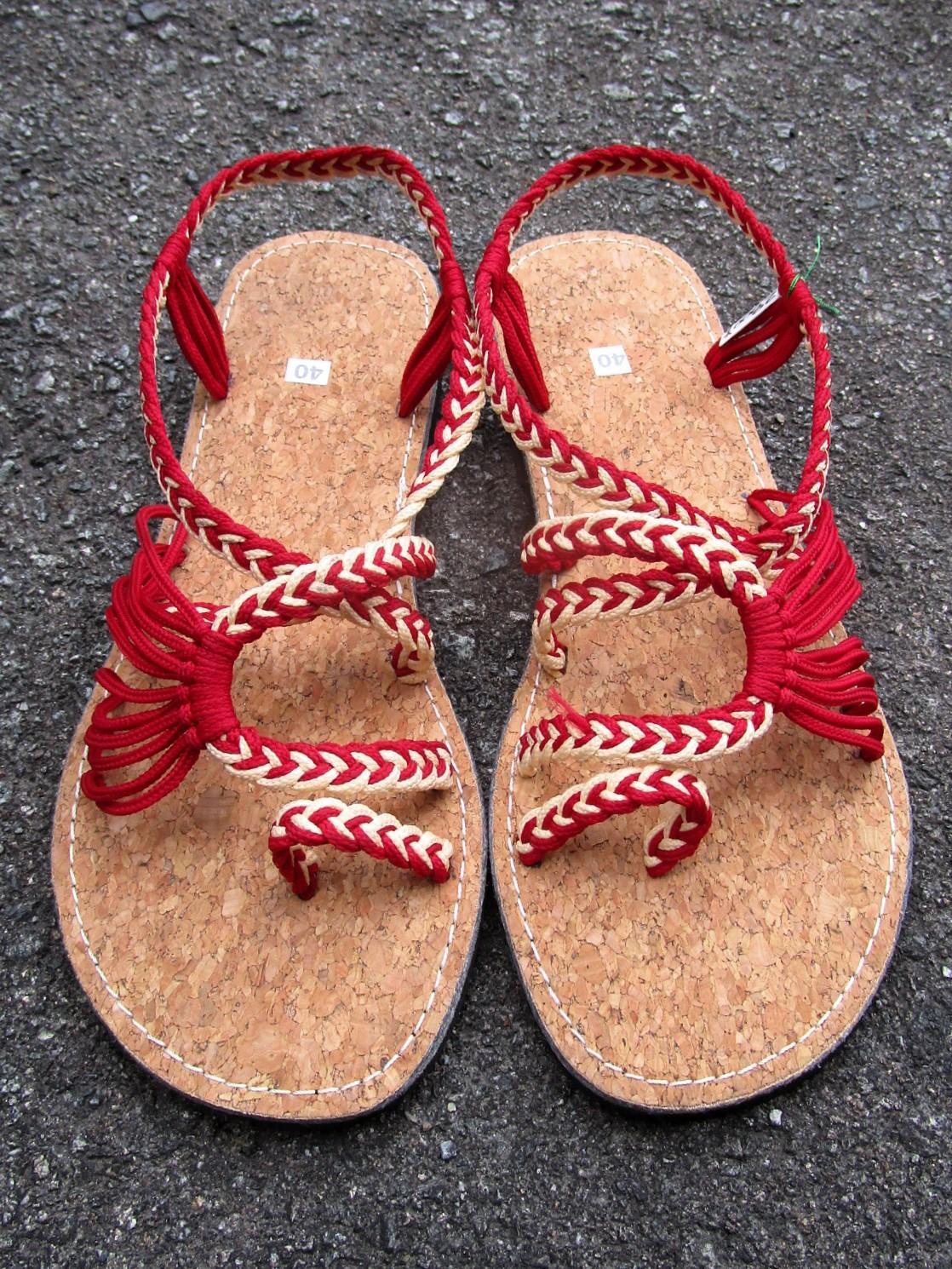 画像: 【２５・５ｃｍ〜２６ｃｍ】コルク＊編み編み＊紐サンダル