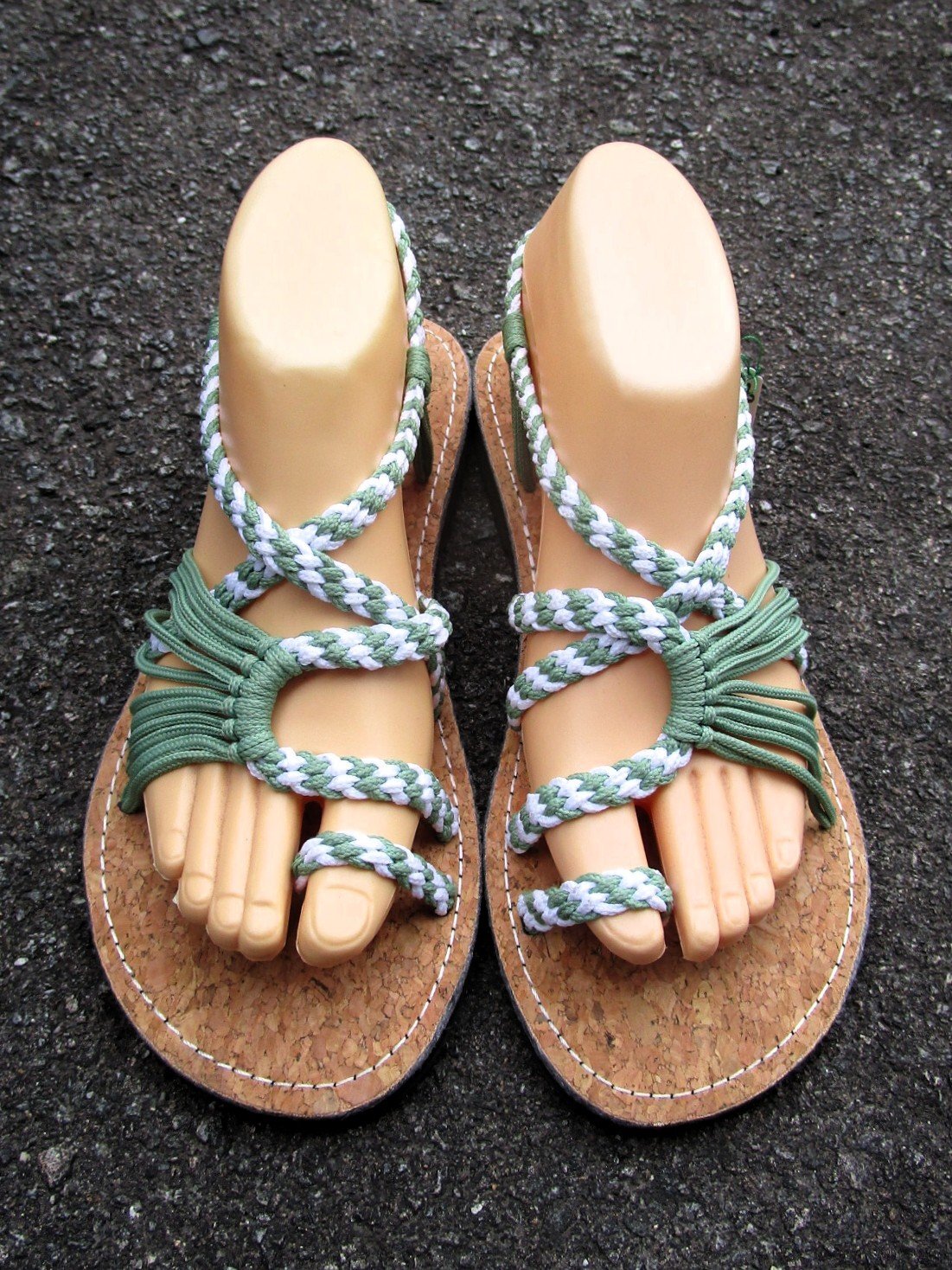 画像1: 【２５ｃｍ〜２５・５ｃｍ】コルク＊編み編み＊紐サンダル