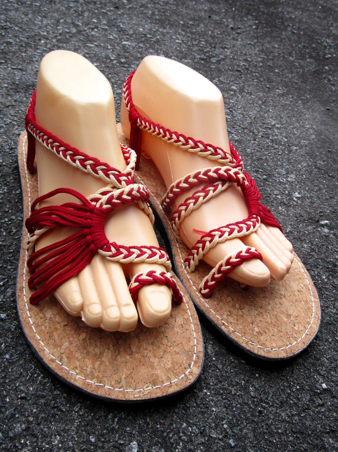 画像2: 【２５・５ｃｍ〜２６ｃｍ】コルク＊編み編み＊紐サンダル