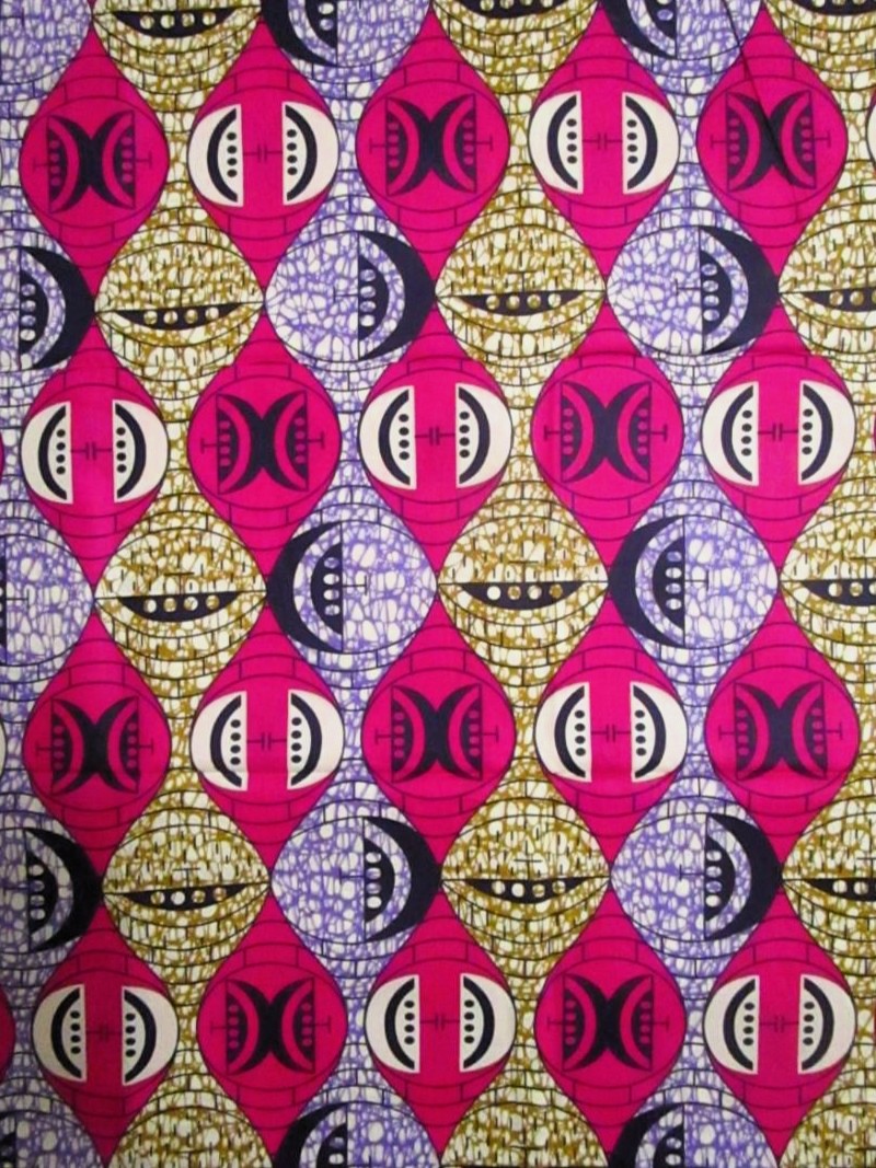 画像1: アフリカンプリント生地 パーニュ