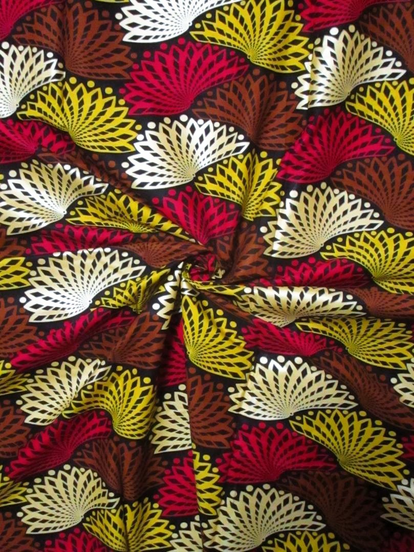 画像: アフリカンプリント生地 パーニュ