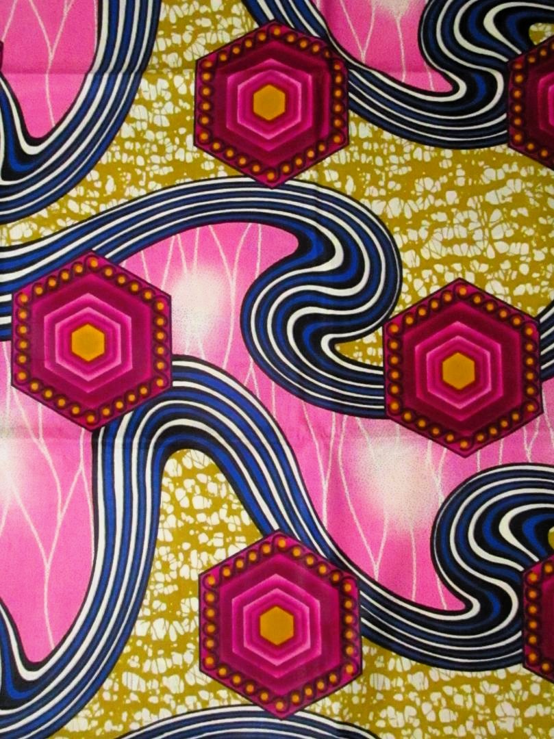画像: アフリカンプリント生地 パーニュ