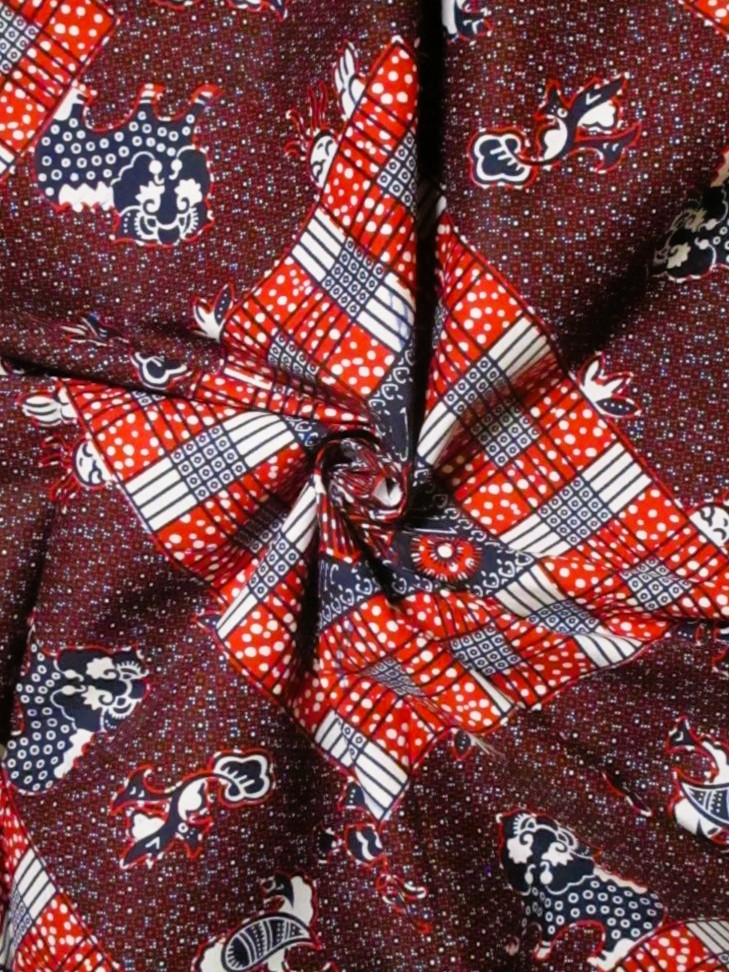 画像: アフリカンプリント生地 パーニュ