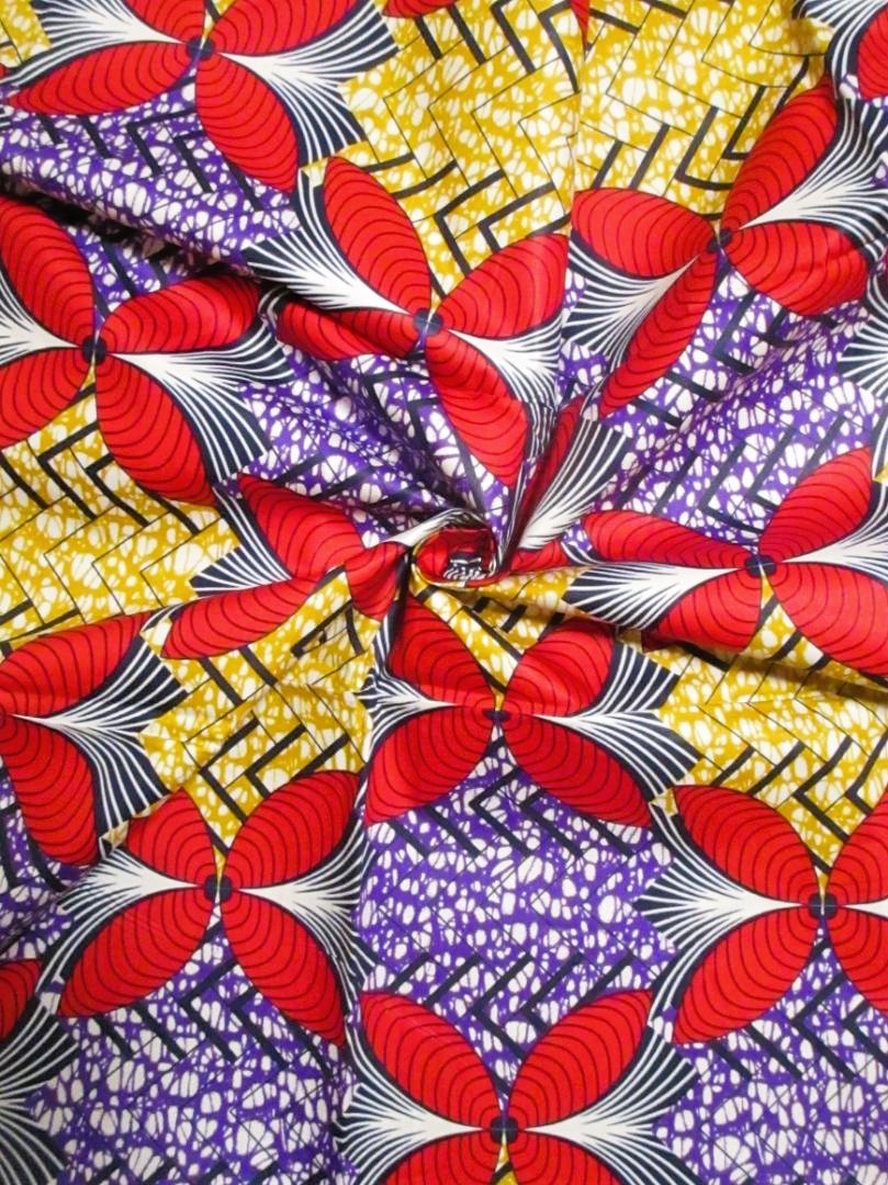 画像: アフリカンプリント生地 パーニュ