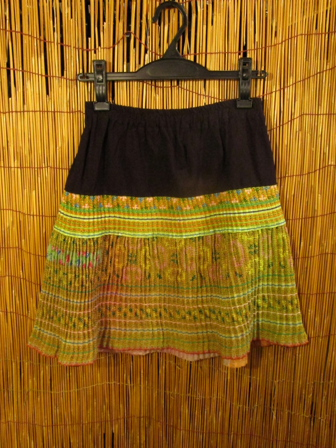 画像1: 古布＊モン族＊刺繍＊ミニスカート