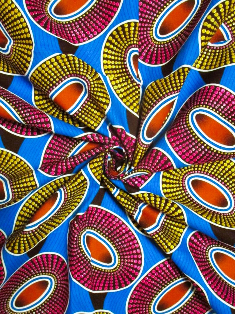 画像: アフリカンプリント生地 パーニュ