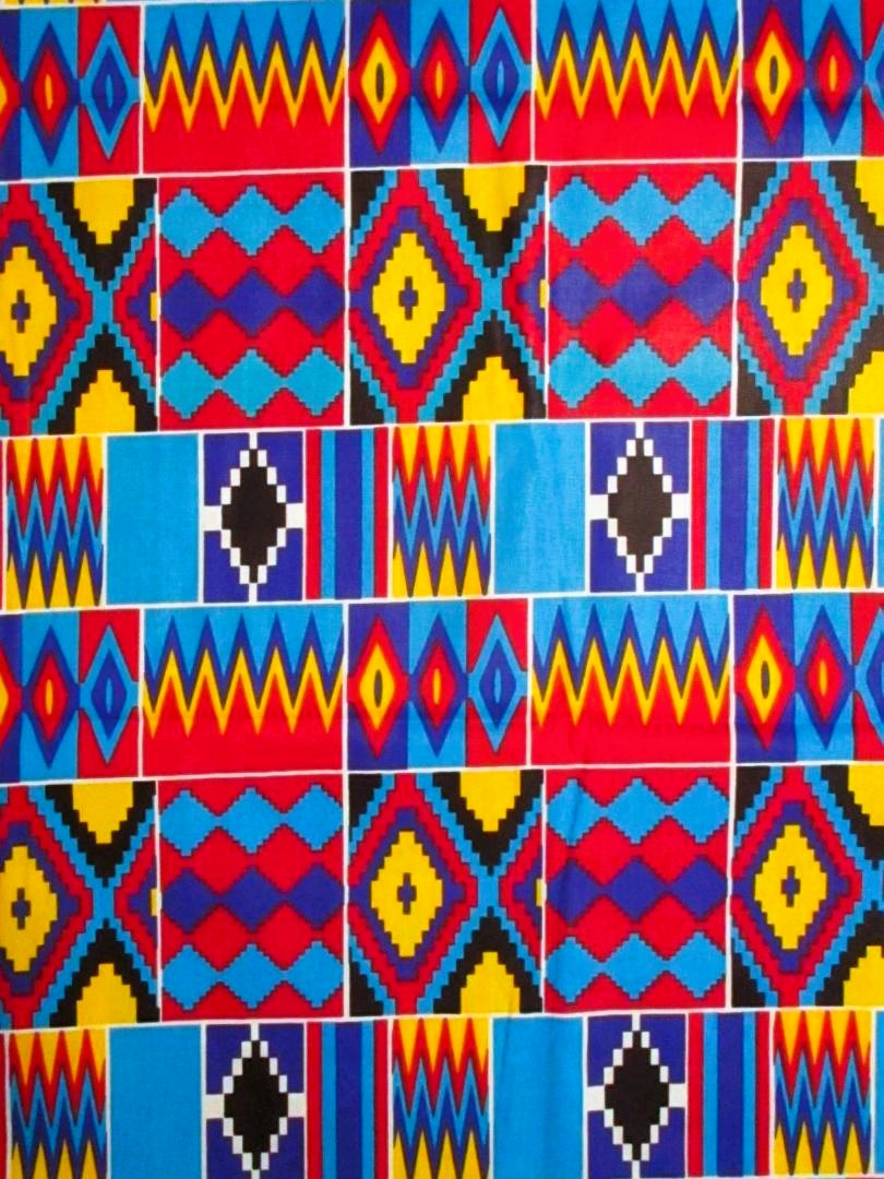 画像: アフリカンプリント生地 パーニュ