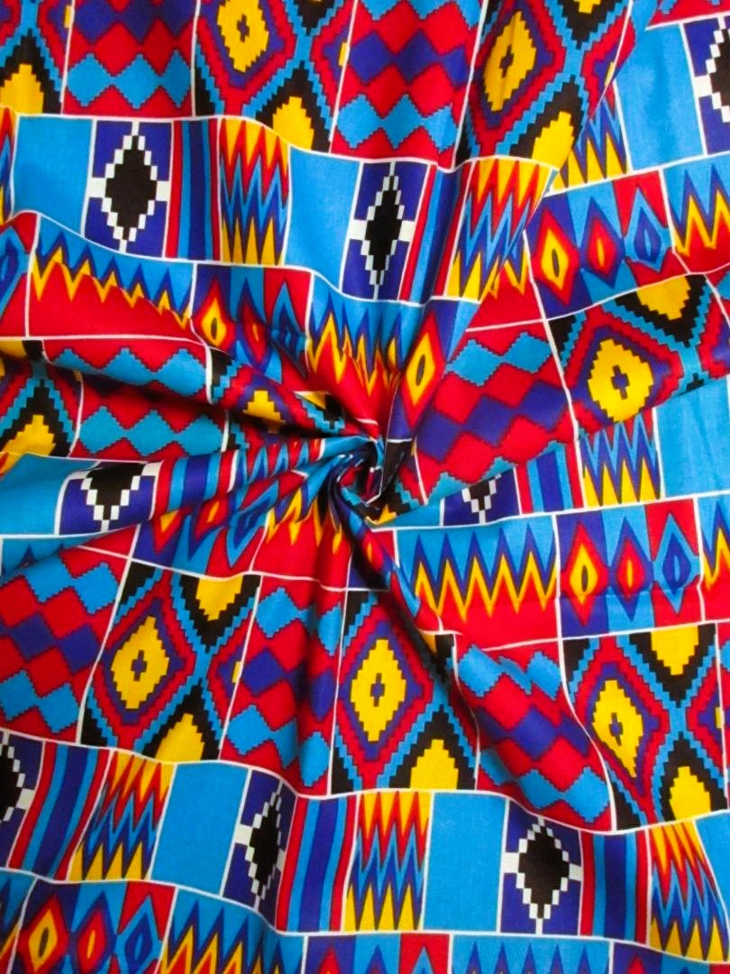 画像: アフリカンプリント生地 パーニュ