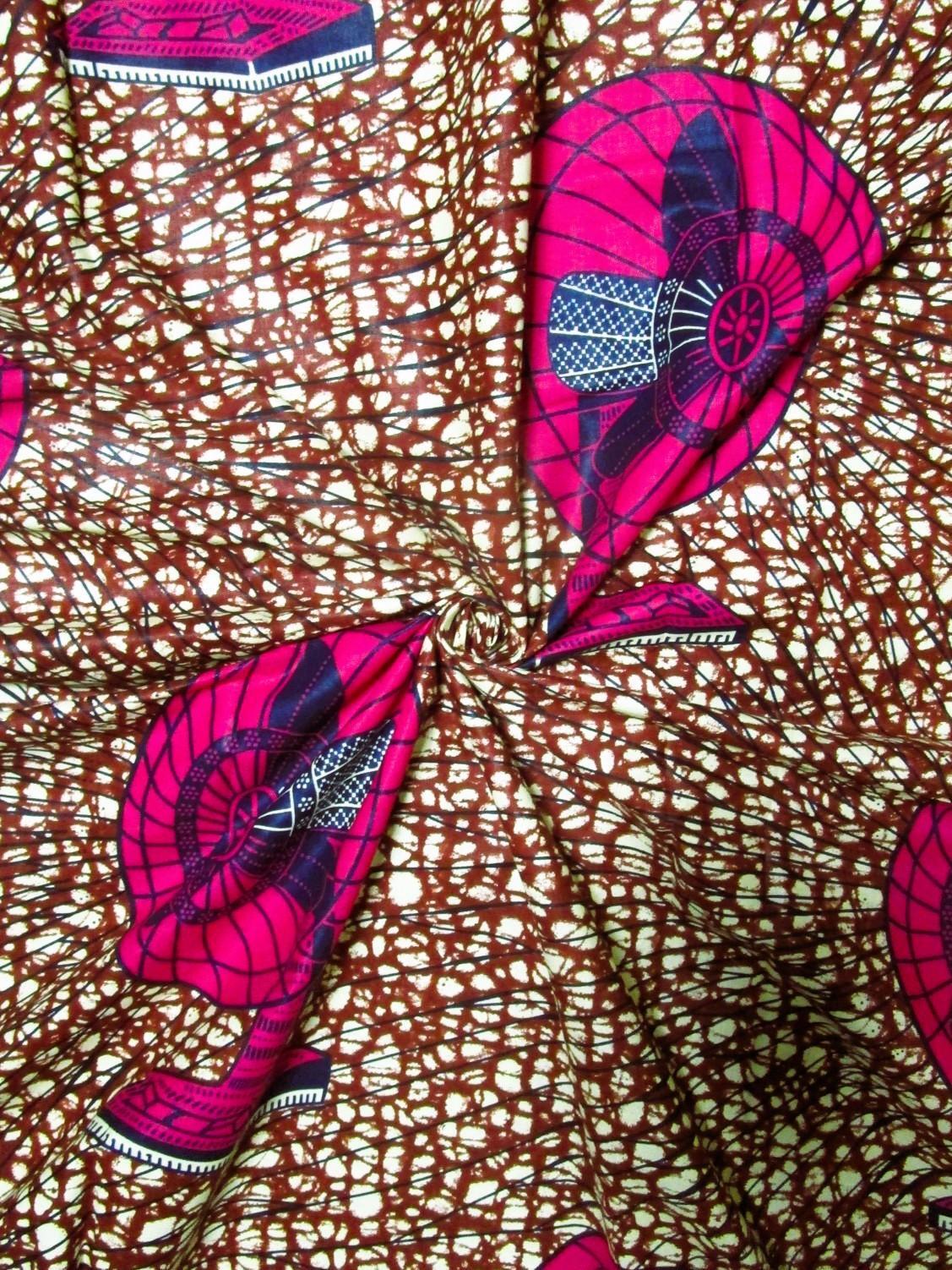 画像: アフリカンプリント生地 パーニュ