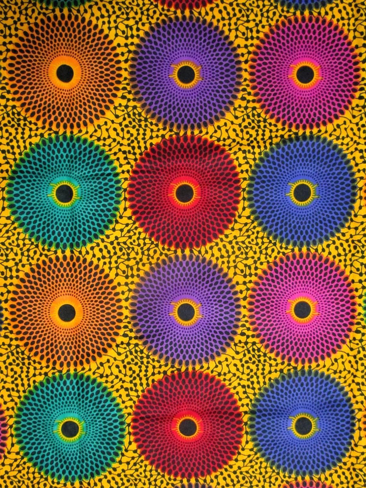 画像1: アフリカンプリント生地 パーニュ