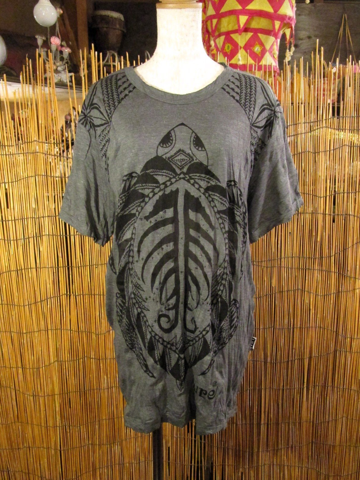 画像1: カメさんプリント＊皺加工＊コットン素材＊半袖＊Ｔシャツ