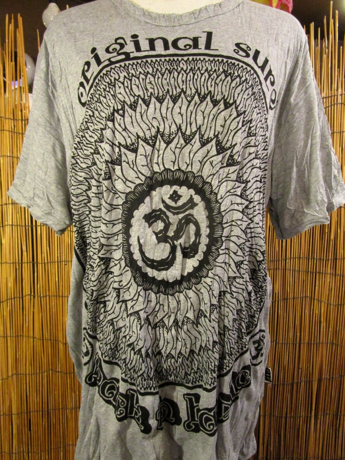 画像: 曼荼羅風オームプリント＊皺加工＊コットン素材＊半袖＊Ｔシャツ