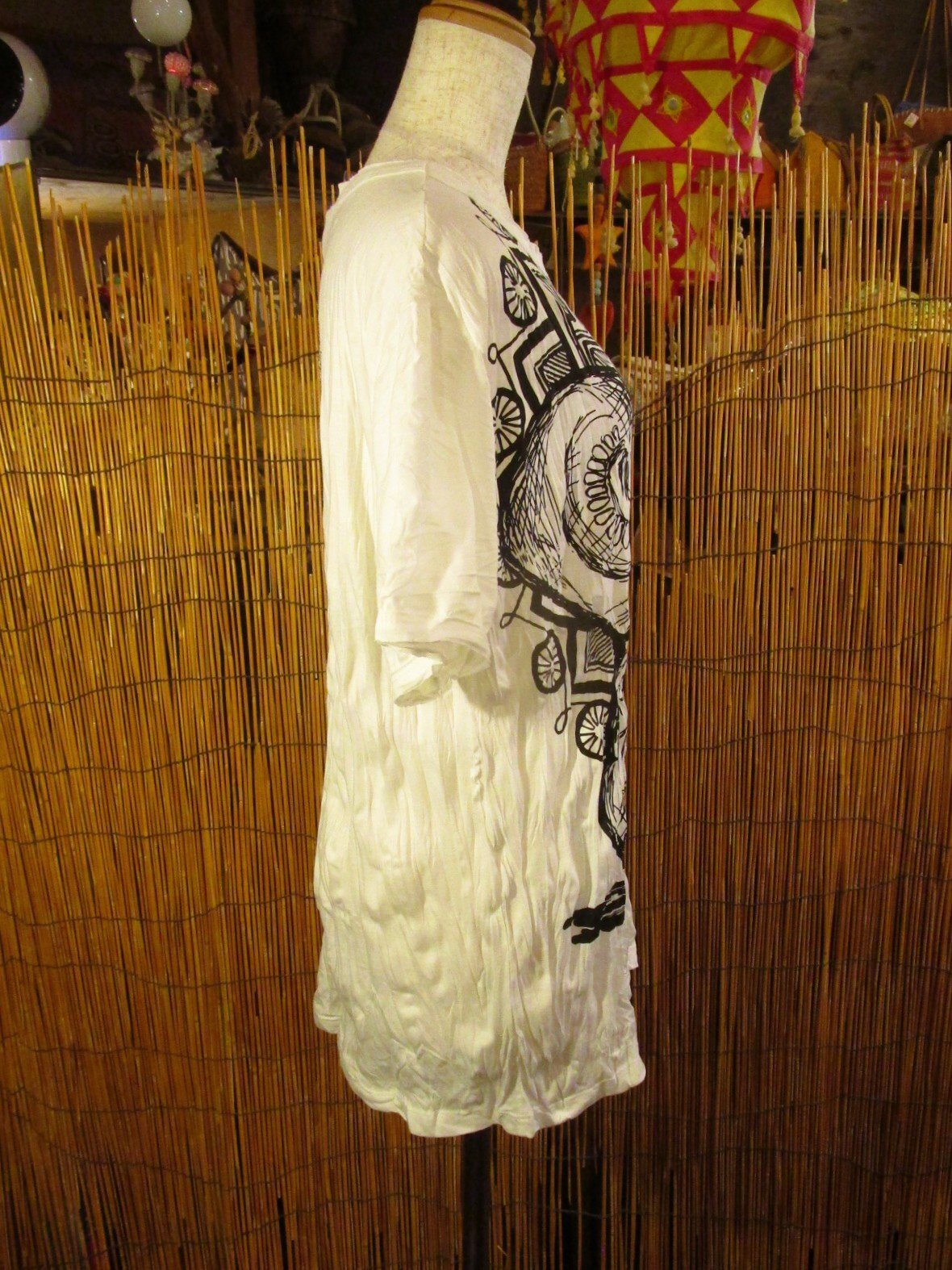 画像2: ガネーシャプリント＊皺加工＊コットン素材＊半袖＊Ｔシャツ