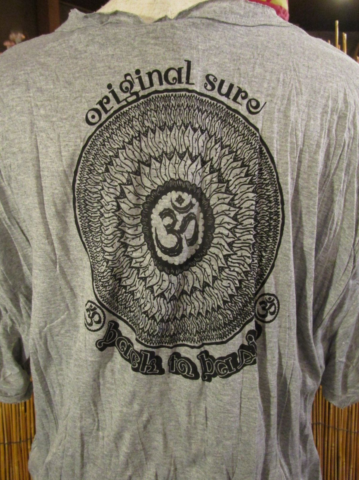 画像: 曼荼羅風オームプリント＊皺加工＊コットン素材＊半袖＊Ｔシャツ