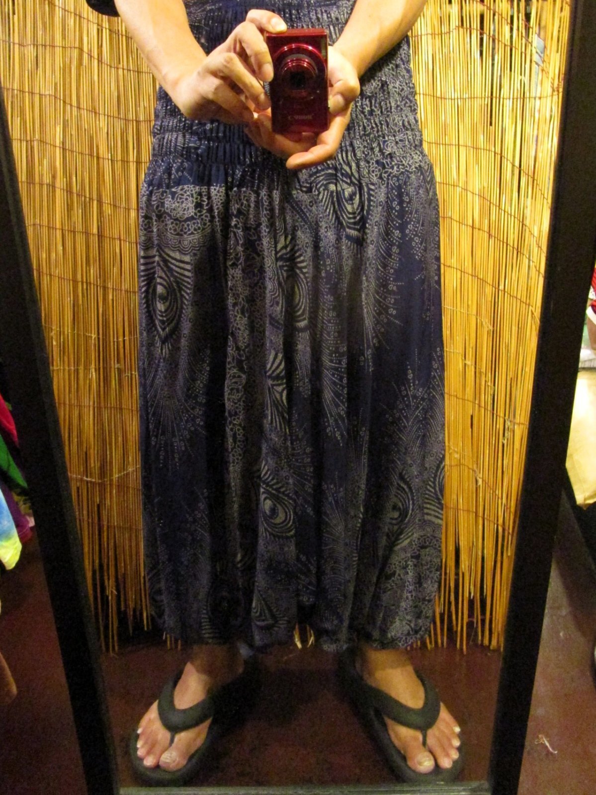 画像: ピーコック風プリント＊レーヨン素材＊２ＷＡＹ＊サルエルパンツ 