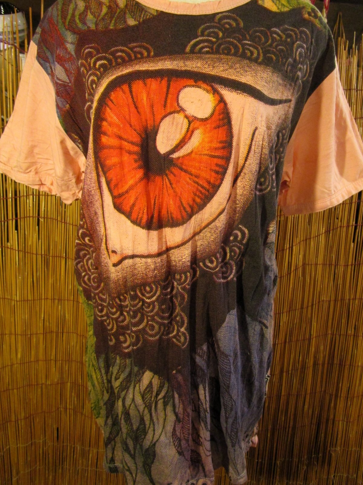 画像: ガネーシャアイプリント＊コットン素材＊半袖Ｔシャツ