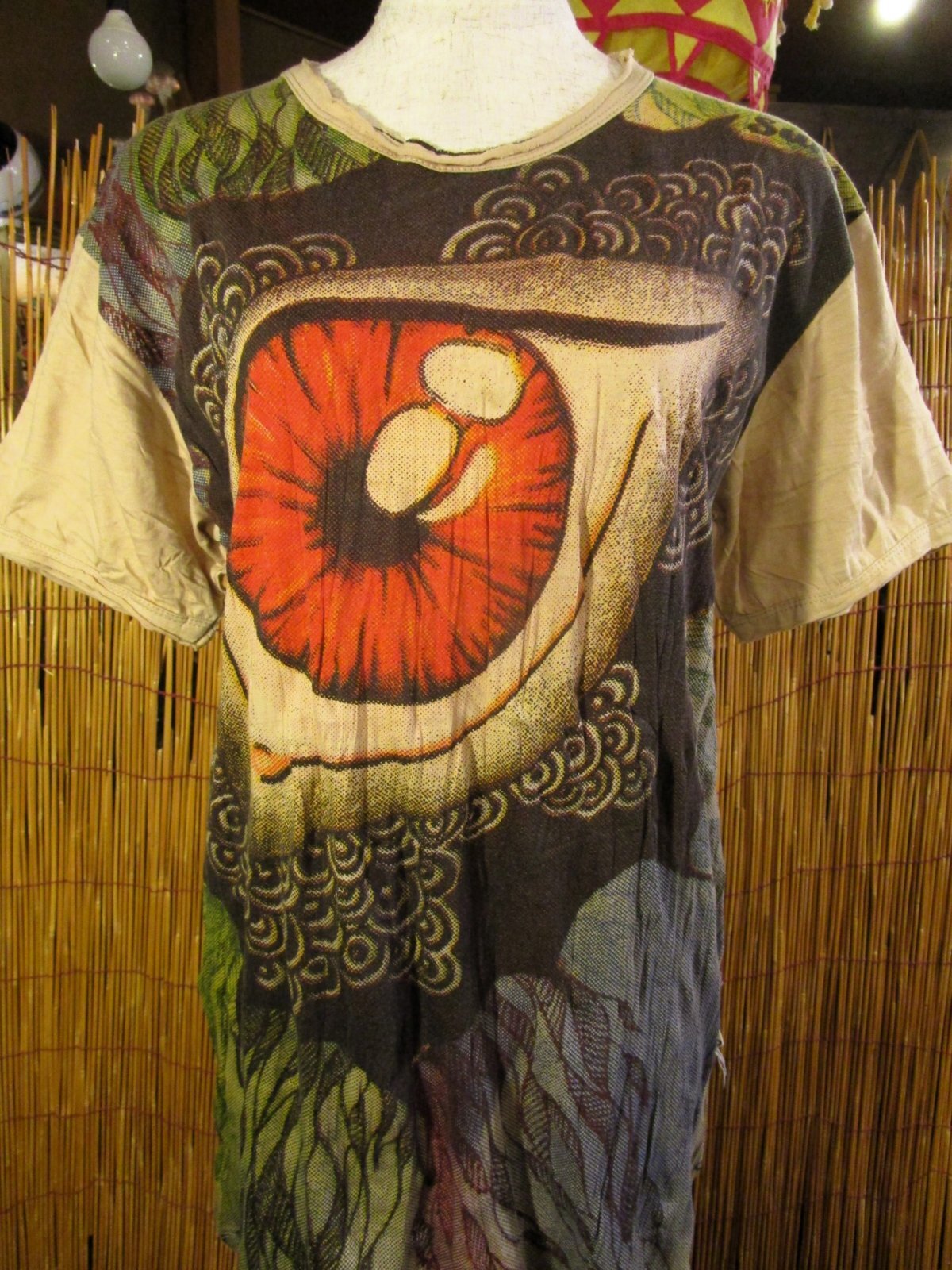 画像: ガネーシャアイプリント＊コットン素材＊半袖Ｔシャツ