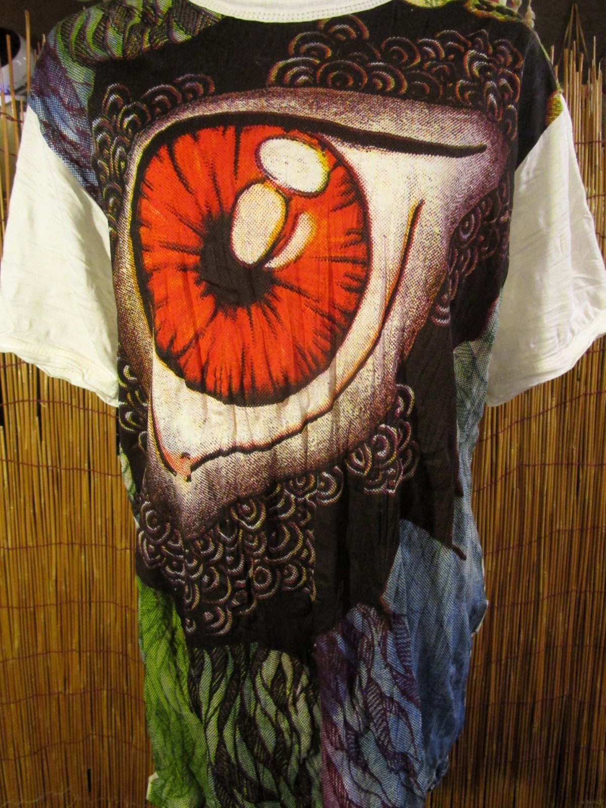 画像: ガネーシャアイプリント＊コットン素材＊半袖Ｔシャツ