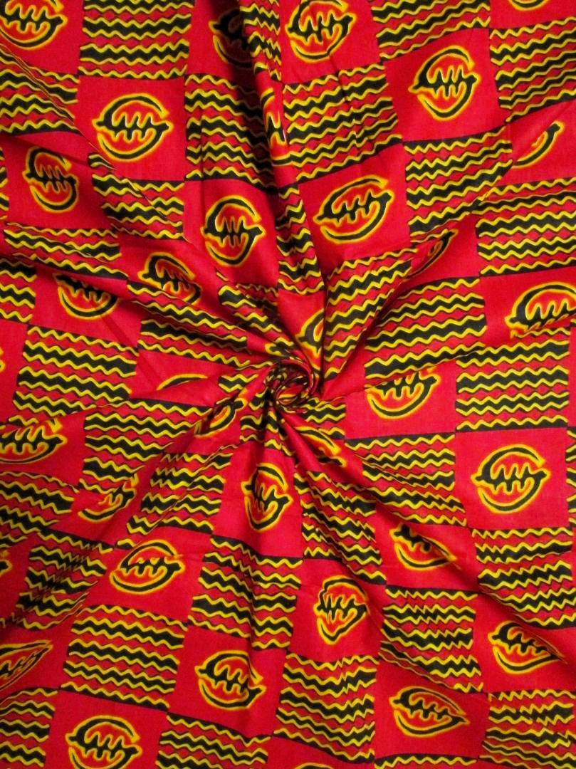 画像: アフリカンプリント生地 パーニュ