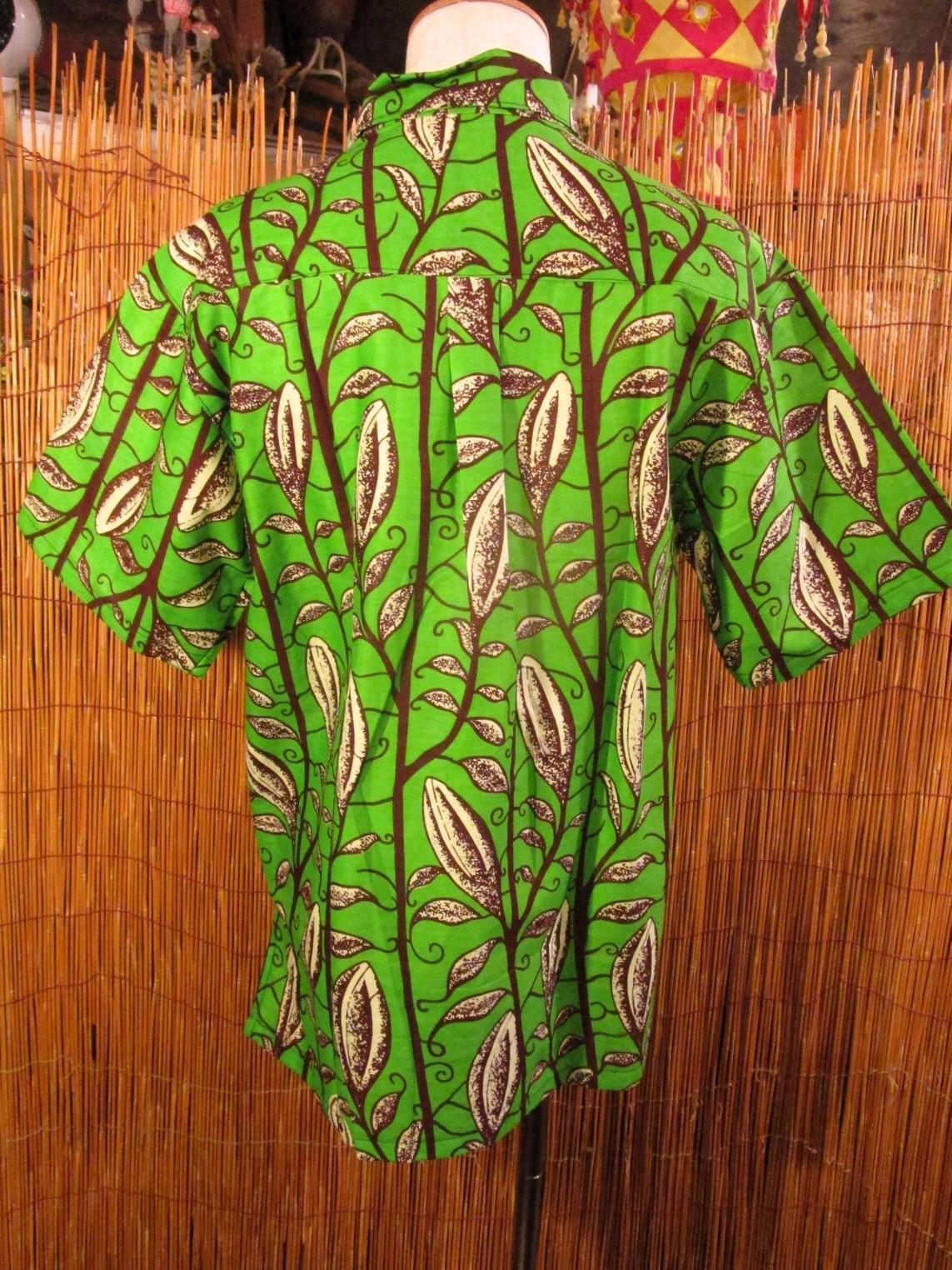 画像3: アフリカンプリント＊コットン素材＊半袖＊シャツ ＊Ｌ