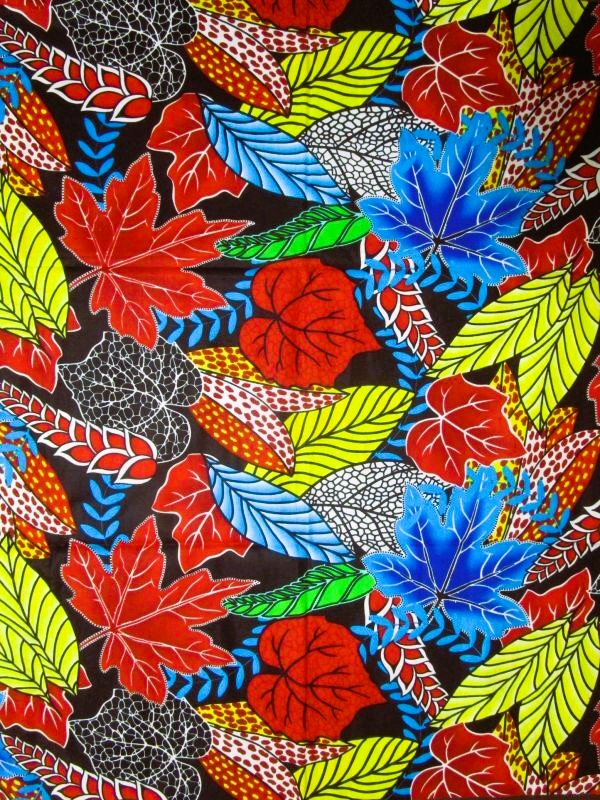 画像1: アフリカンプリント生地 パーニュ