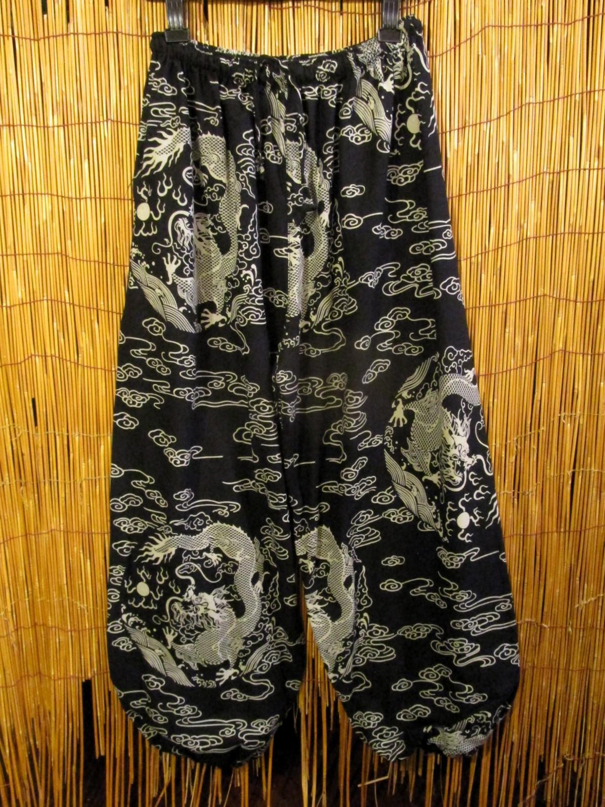 画像1: 和風プリント＊コットン素材＊ふんわりシルエット＊アラジンパンツ 