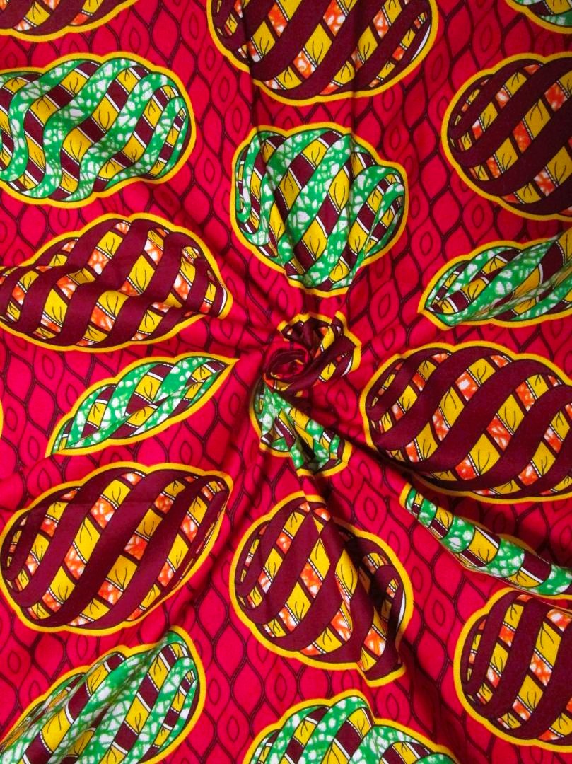 画像: アフリカンプリント生地 パーニュ