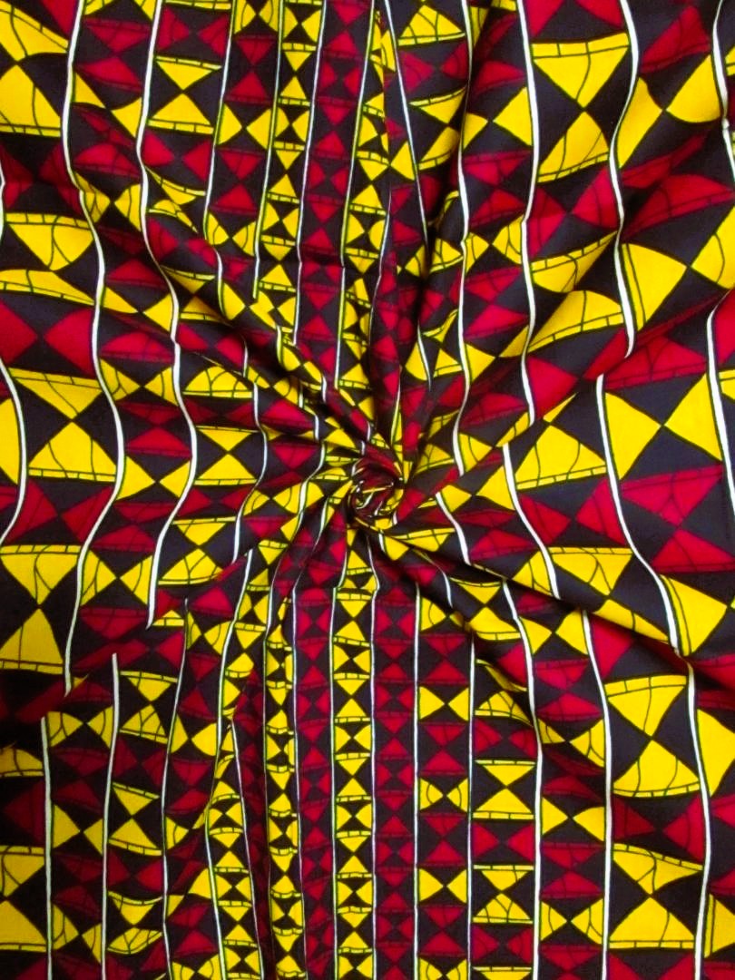 画像: アフリカンプリント生地 パーニュ