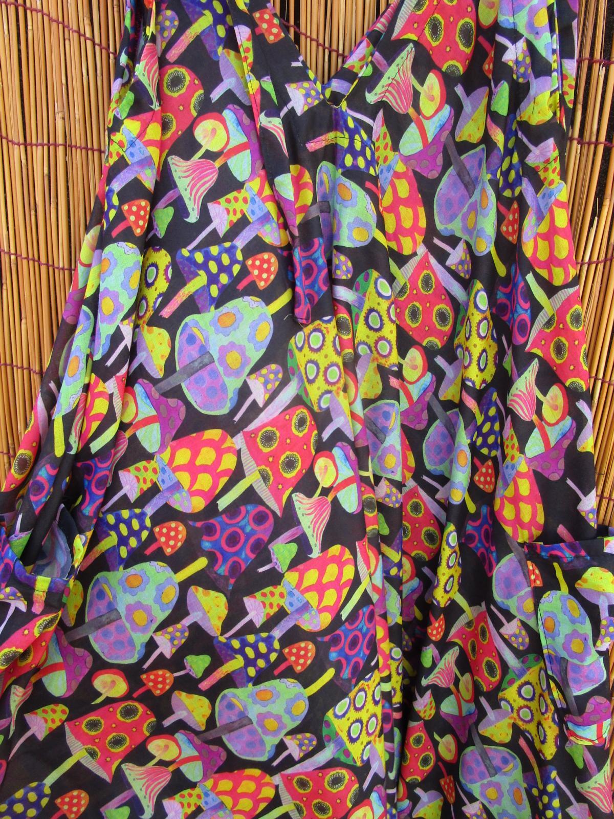 画像5: マッシュルームプリント＊レーヨン素材＊ゆったり＊変型＊サロペット