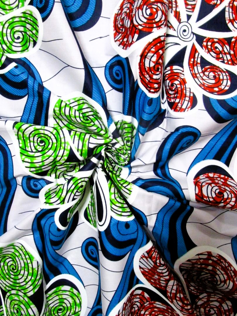 画像: アフリカンプリント生地 パーニュ