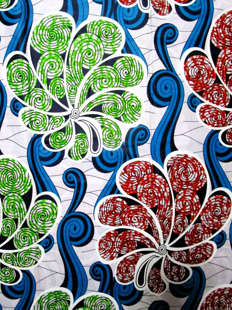 画像: アフリカンプリント生地 パーニュ