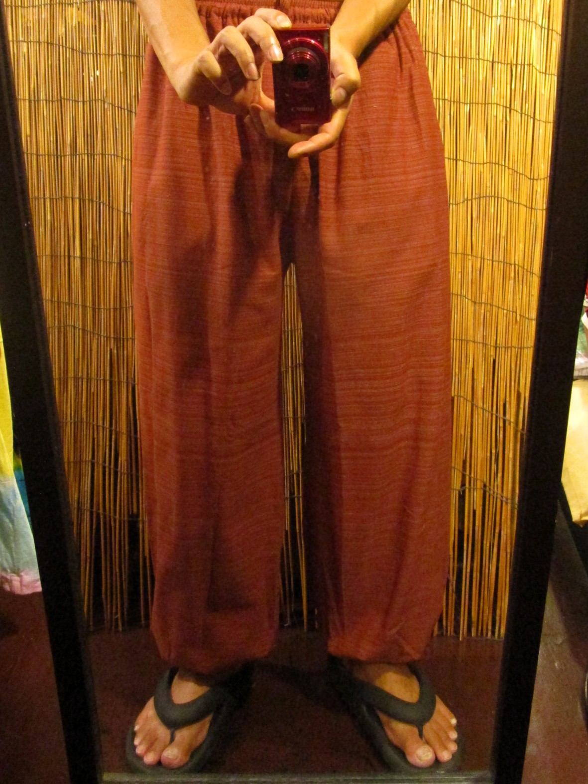 画像: 二色の糸＊コットン素材＊シンプル＊ふんわり＊アラジンパンツ