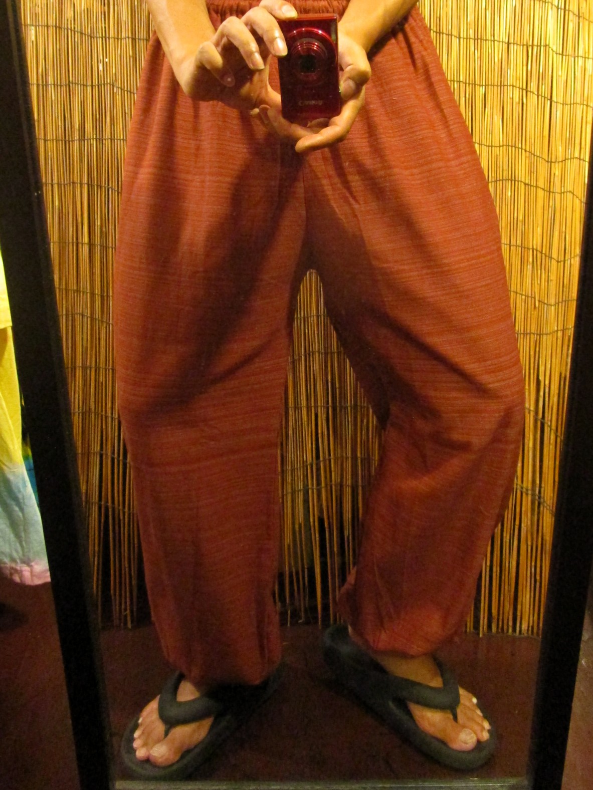 画像: 二色の糸＊コットン素材＊シンプル＊ふんわり＊アラジンパンツ