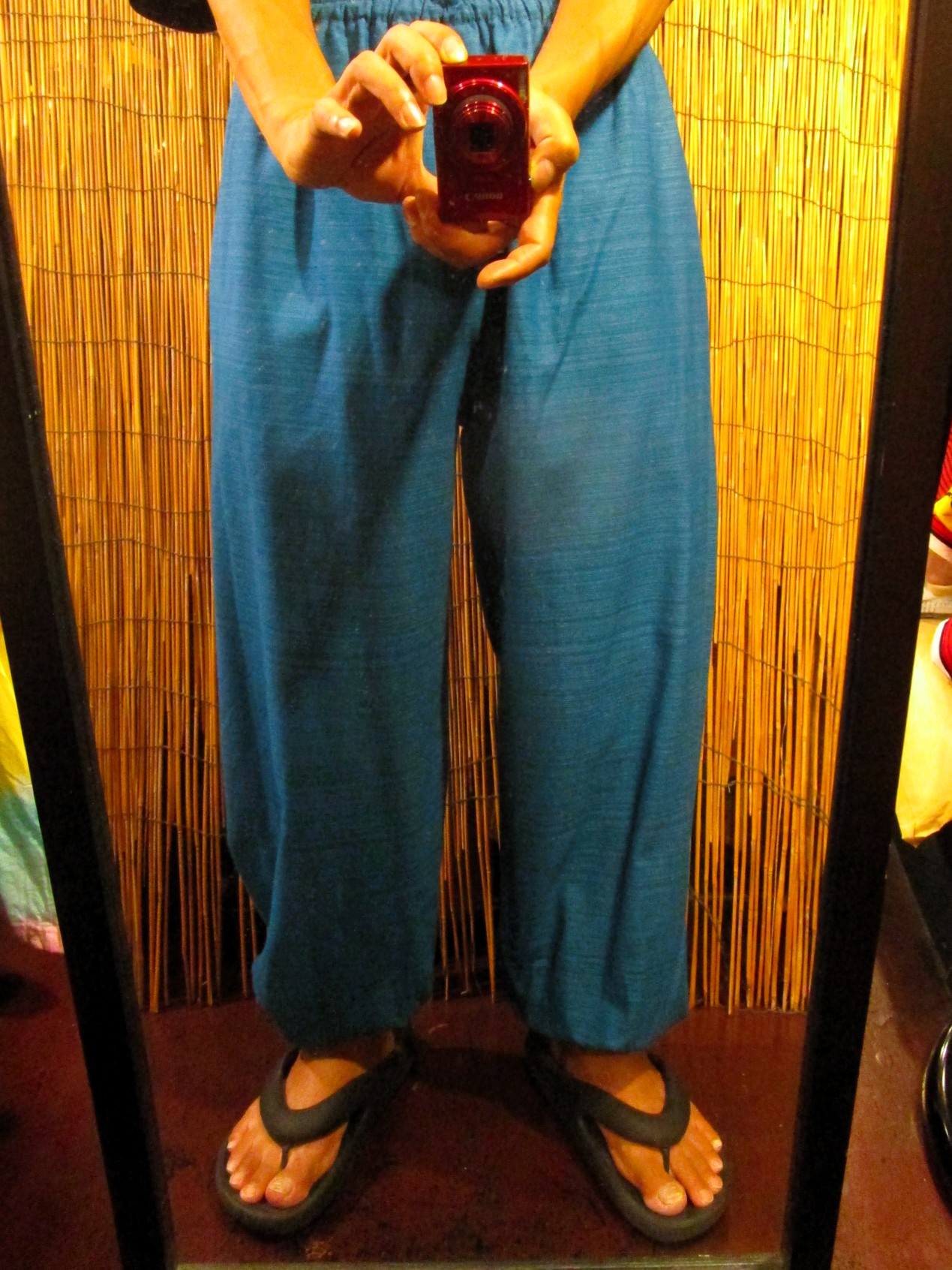 画像: 二色の糸＊コットン素材＊シンプル＊ふんわり＊アラジンパンツ