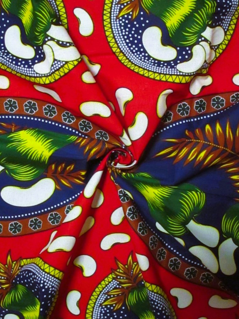 画像: アフリカンプリント生地 パーニュ