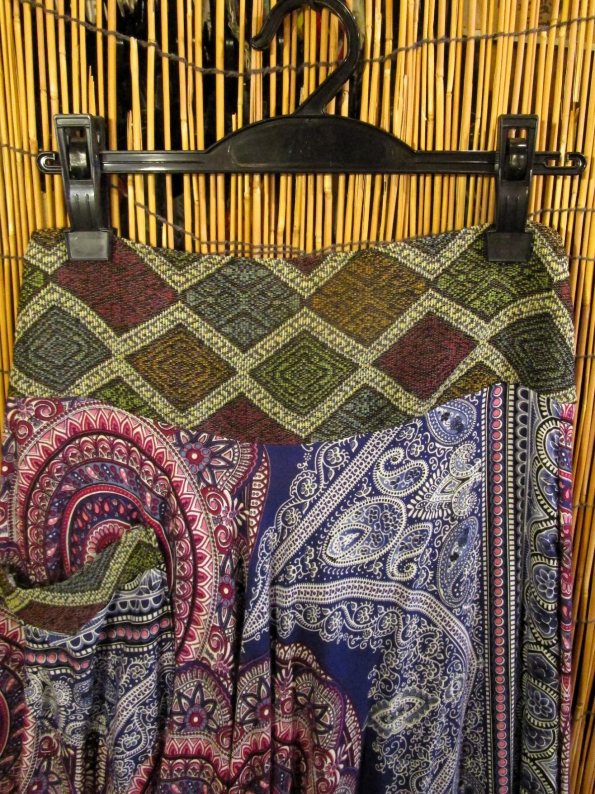 画像2: 曼荼羅風＊レーヨン素材＊ウエスト織り生地＊サルエルパンツ 