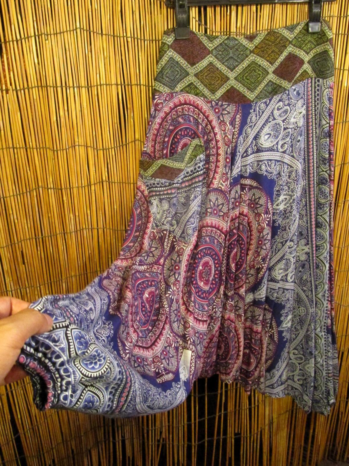 画像4: 曼荼羅風＊レーヨン素材＊ウエスト織り生地＊サルエルパンツ 