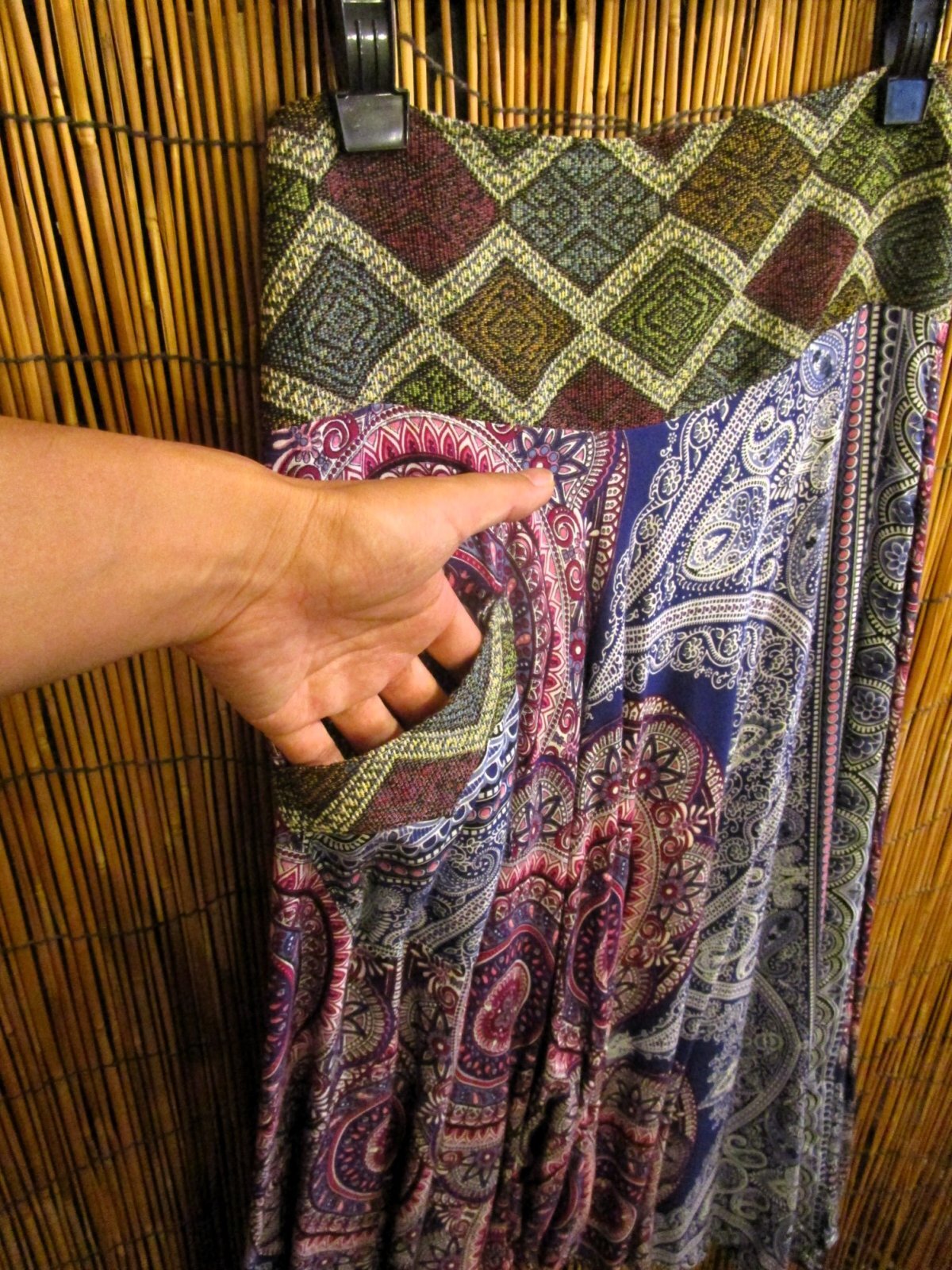 画像3: 曼荼羅風＊レーヨン素材＊ウエスト織り生地＊サルエルパンツ 