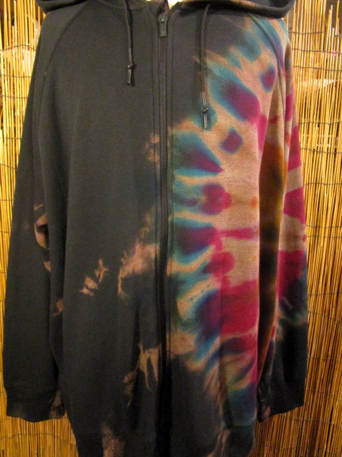 画像: ビッグサイズ＊タイダイ染め＊裏起毛＊スウェット生地＊ジップアップ＊パーカー
