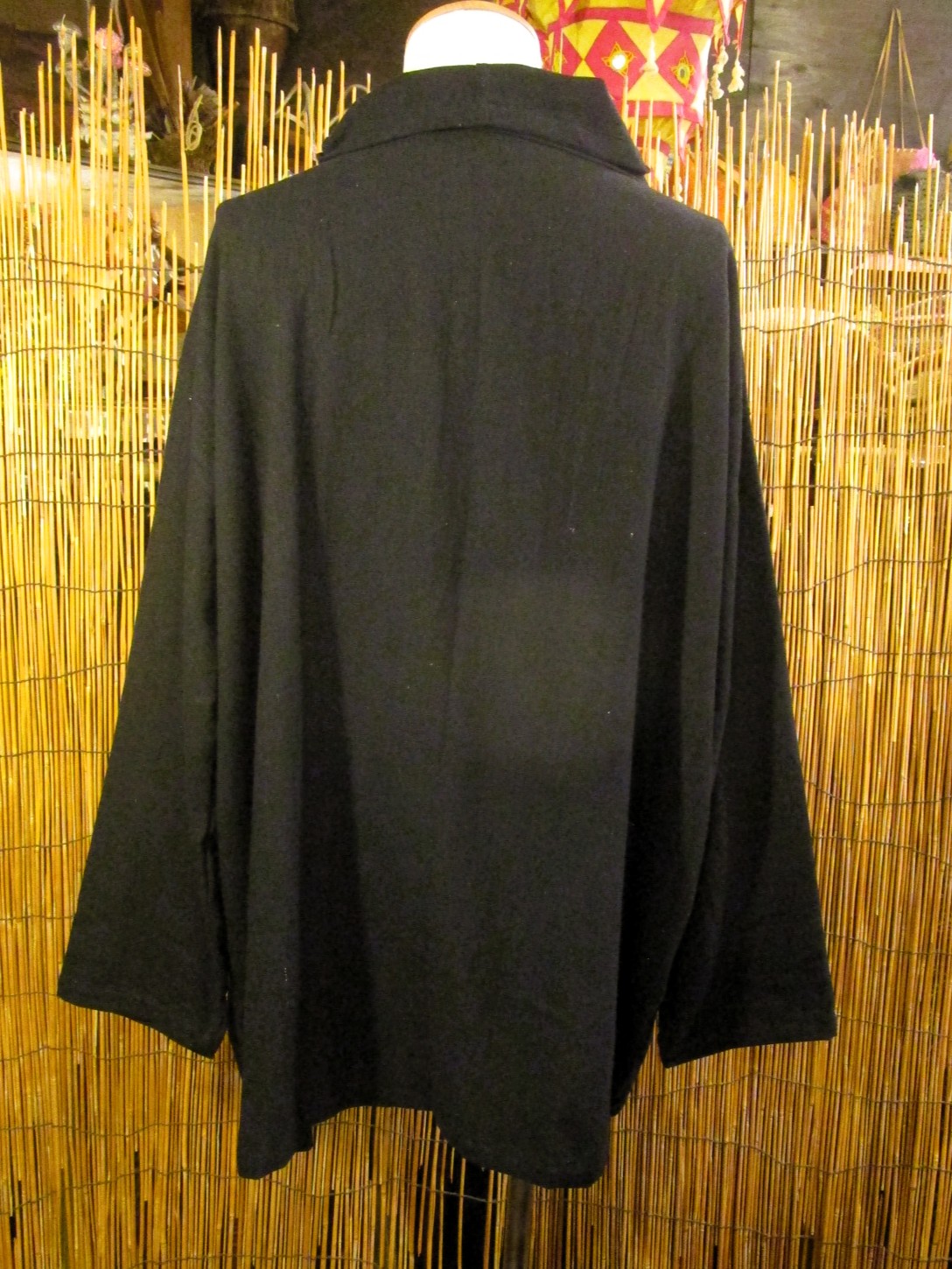 画像3: 黒色＊コットン素材＊ゆったりサイズ＊２ＷＡＹ＊スナフキン＊旅人風コート