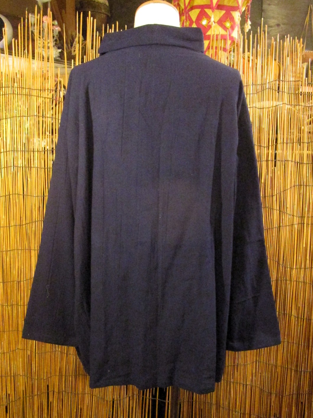 画像3: 紺色＊コットン素材＊ゆったりサイズ＊２ＷＡＹ＊スナフキン＊旅人風コート