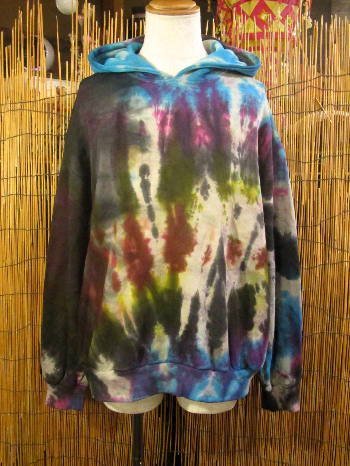 画像1: タイダイ染め＊裏起毛＊スウェット生地＊パーカー
