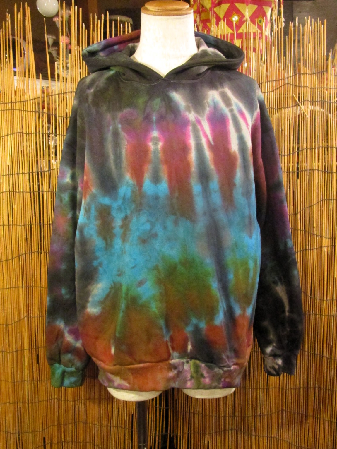 画像1: タイダイ染め＊裏起毛＊スウェット生地＊パーカー