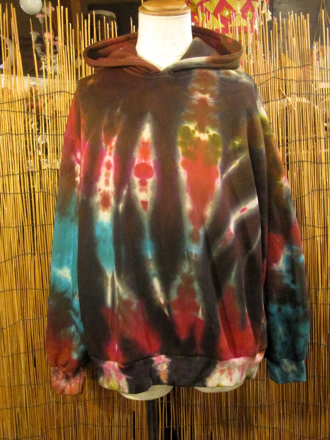 画像1: タイダイ染め＊裏起毛＊スウェット生地＊パーカー
