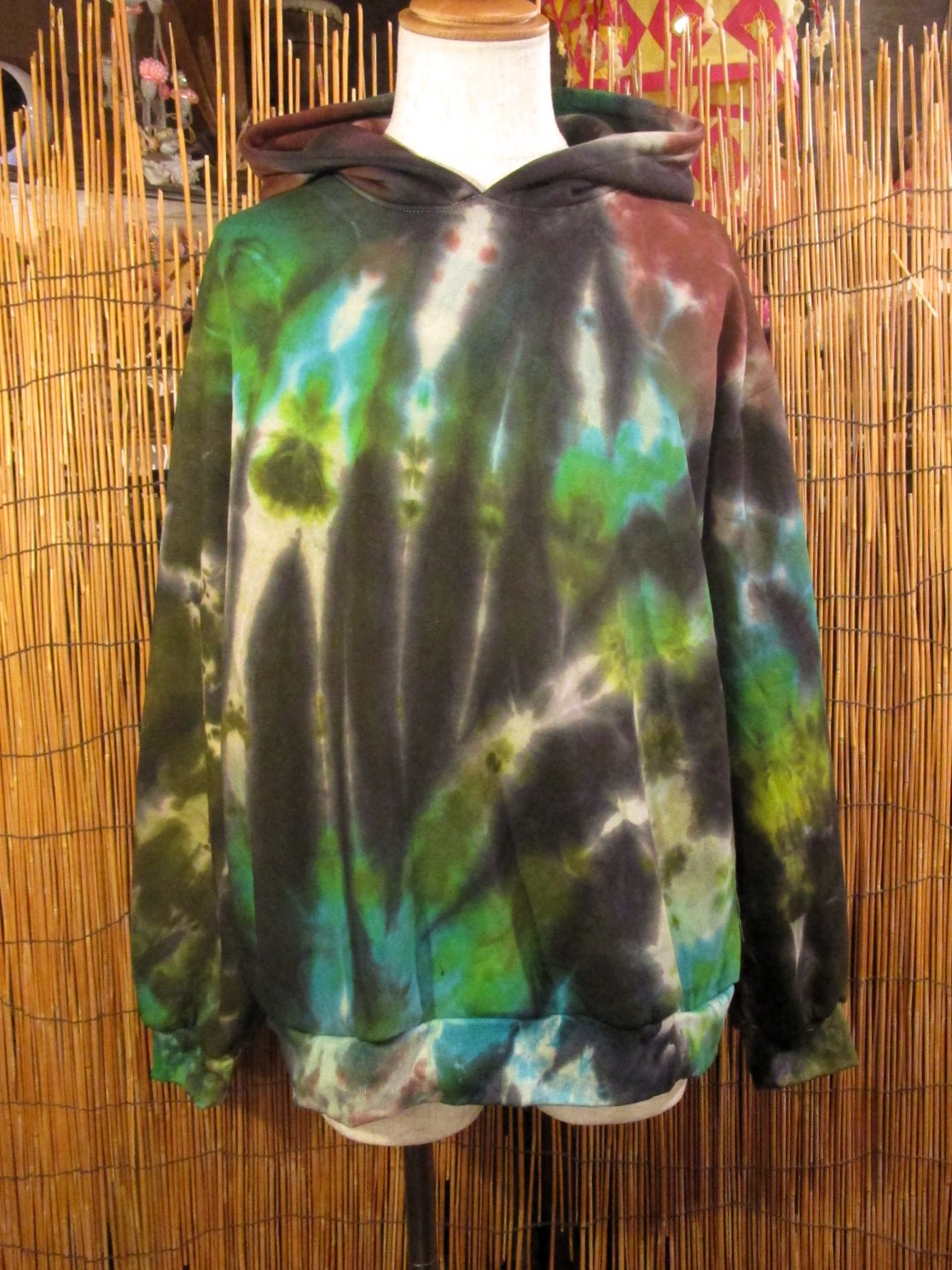 画像1: タイダイ染め＊裏起毛＊スウェット生地＊パーカー