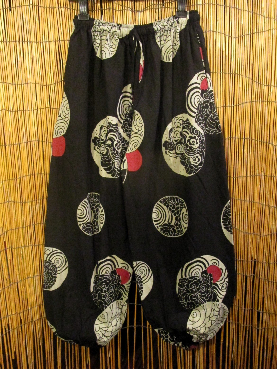 画像1: 和風プリント＊コットン素材＊ふんわりシルエット＊アラジンパンツ 