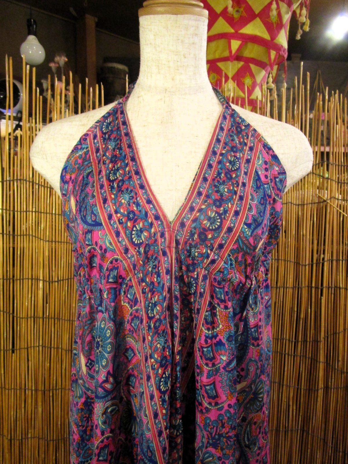 画像4: サリー生地＊ポリエステル素材＊ホルターネック＊ロング丈＊ワンピース